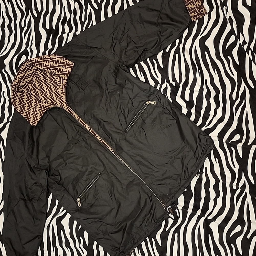 Fendi Reversible Black and Brown Women's Jacket